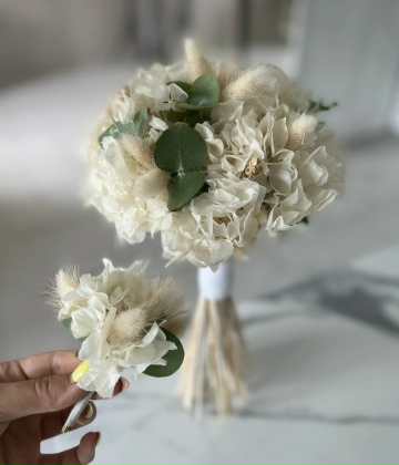 Свадебный букет из сухоцветов